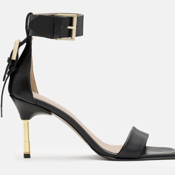 Noir Square Toe Heeled Sandal - Picture 2 of 3